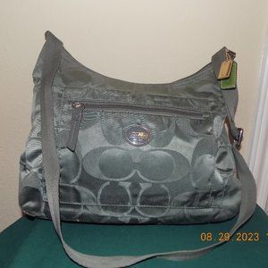Coach Olive Green Getaway Nylon Signature Purse